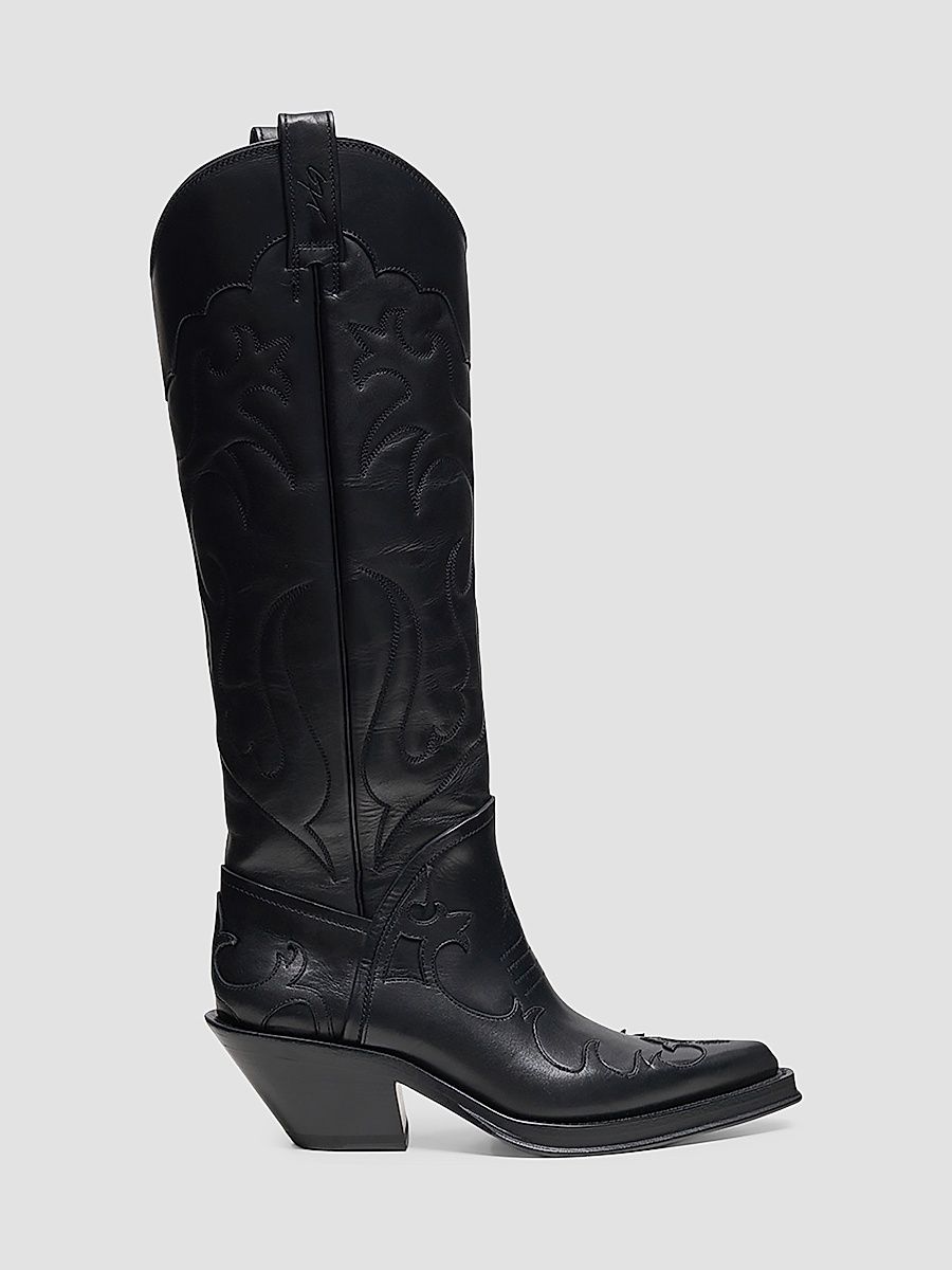 Women's Capitana 50MM Leather Boots - Black - Size 10