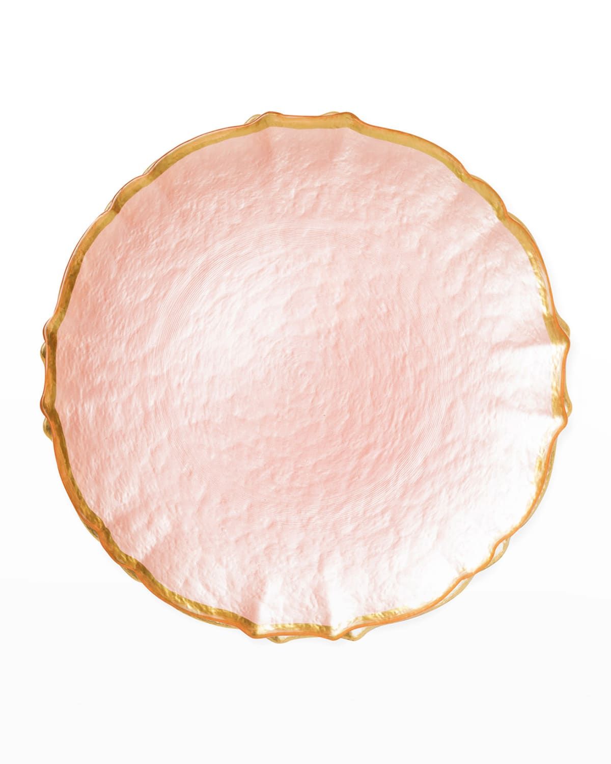 Baroque Glass Pink Salad Plate