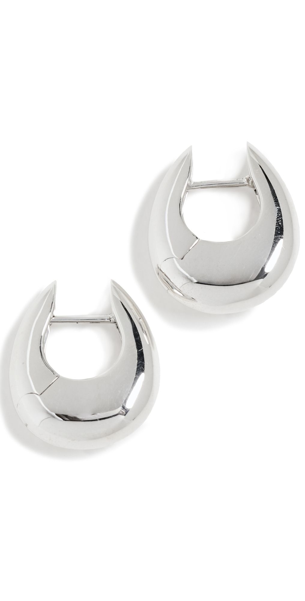 Annika Inez Small Sloping Hinge Hoops Silver One Size