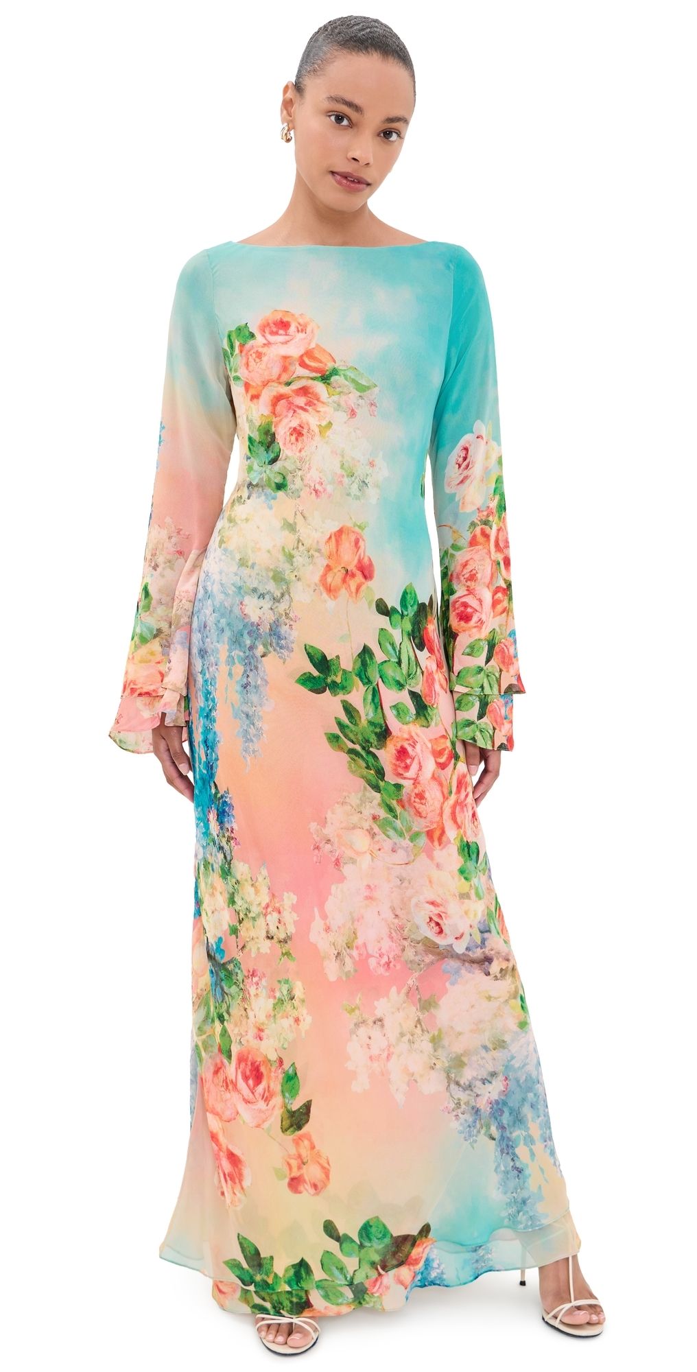 Hemant and Nandita Double Layer Maxi Dress Multi XXL