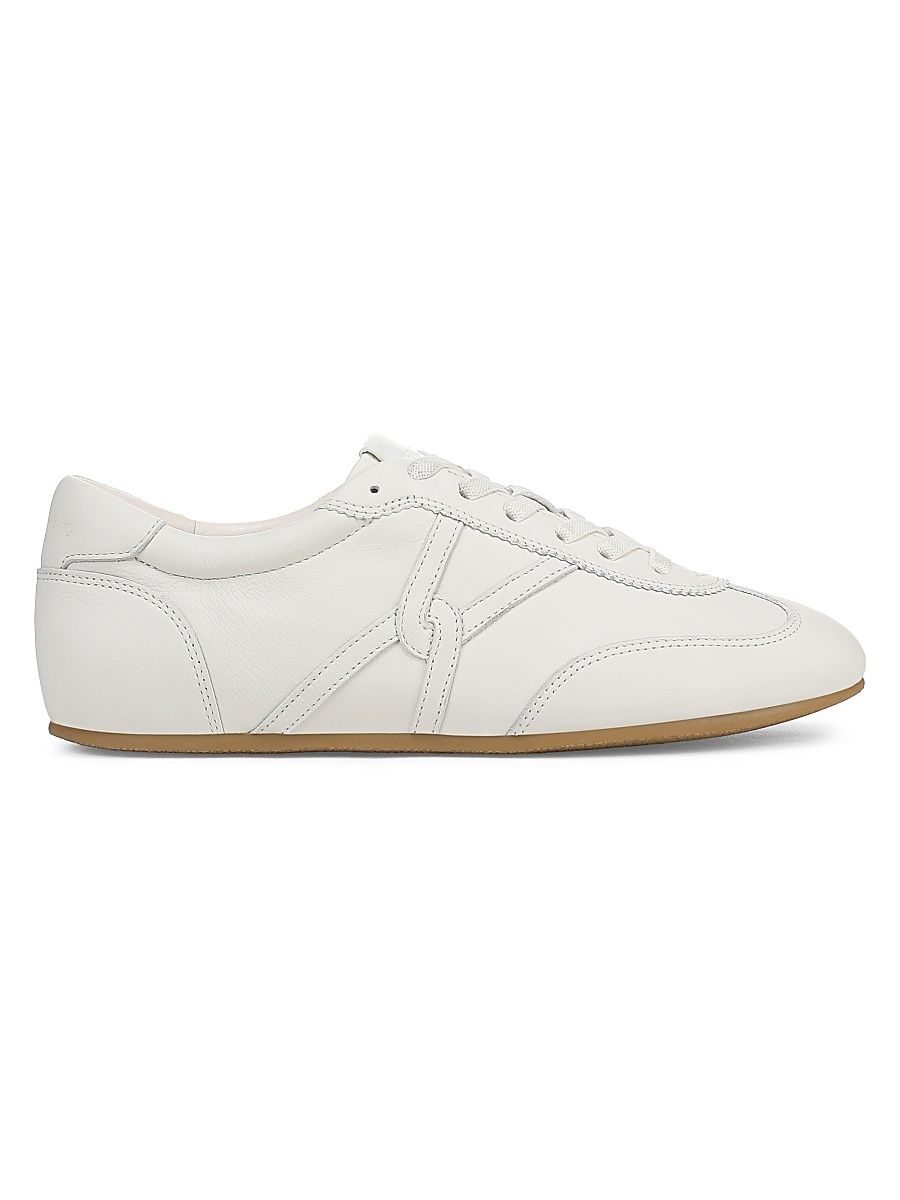 Women's Riviera Logo Leather Low-Top Sneakers - Coconut - Size 5