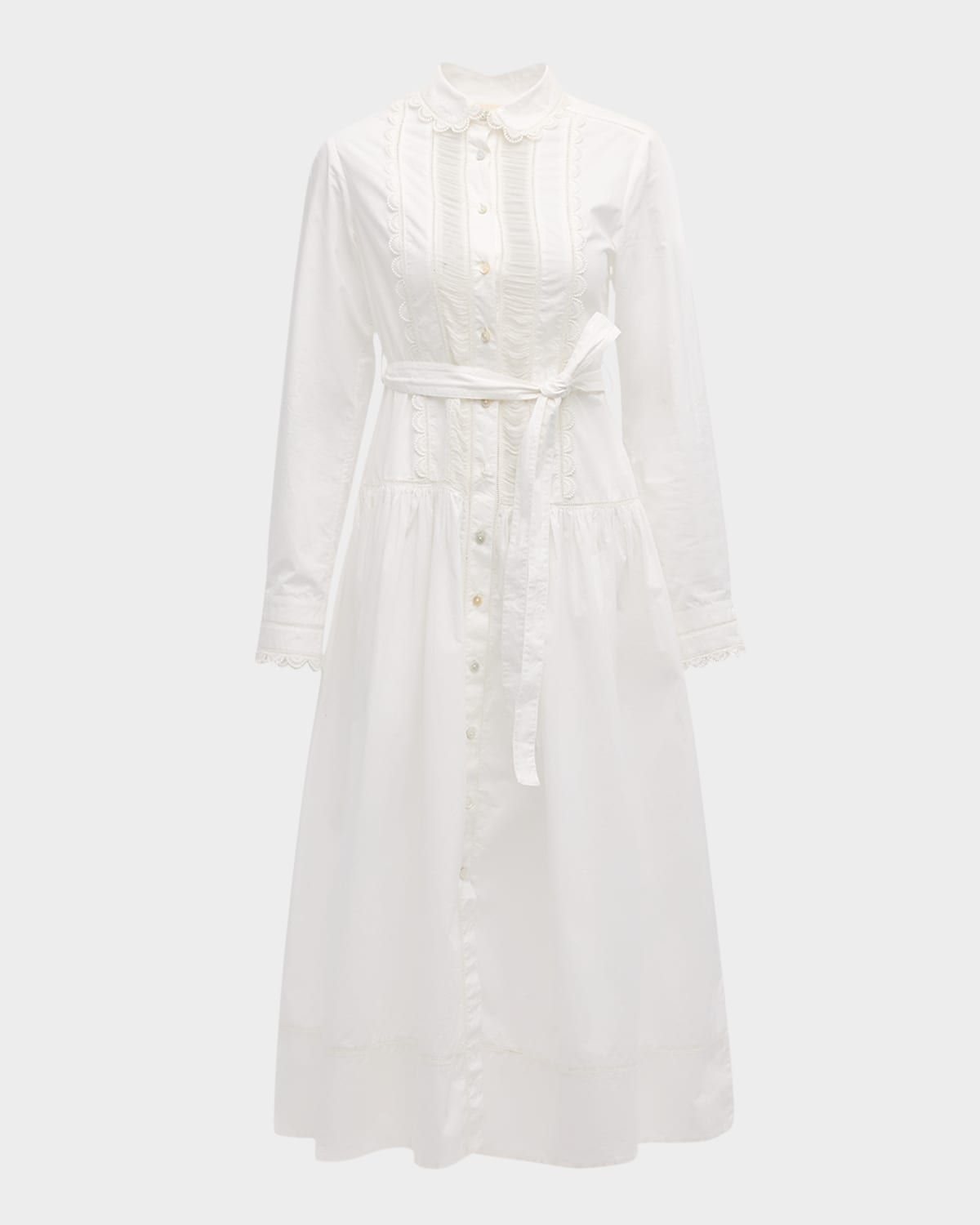 Ariane Embroidered Long-Sleeve Shirtdress