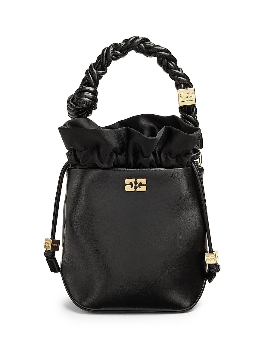 Women's Mini Bou Crinkle Bucket Bag - Black
