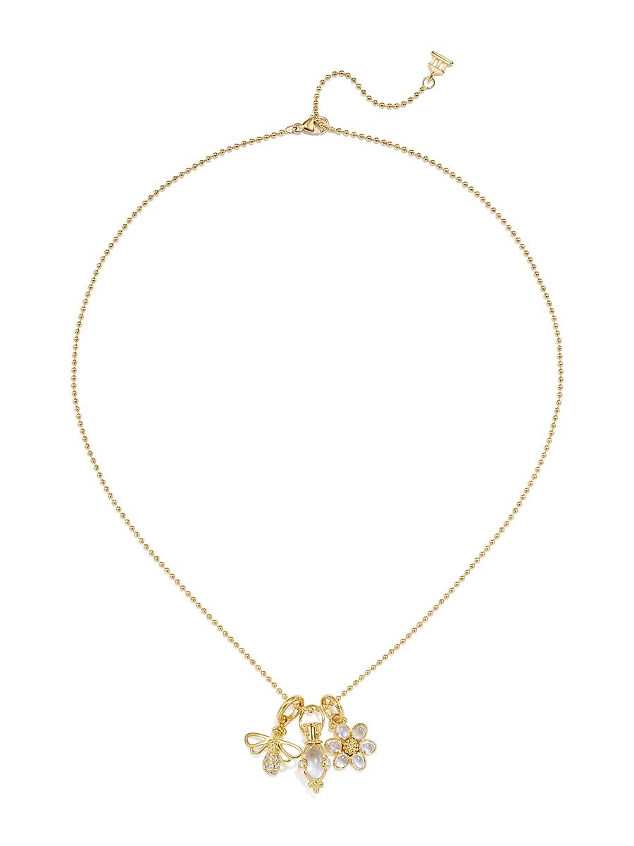 Women's 18K Yellow Gold & Multi-Gemstone Charm Necklace - Yellow Gold