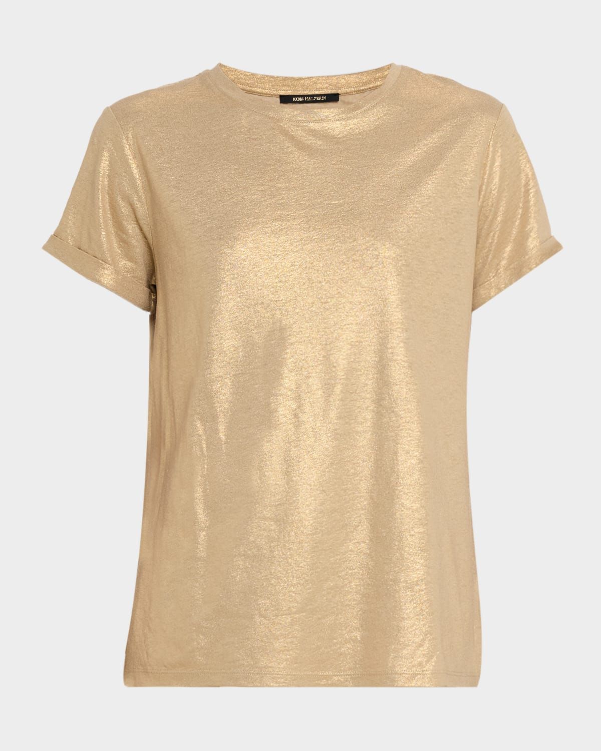 Meegan Crewneck Shimmer Knit Tee