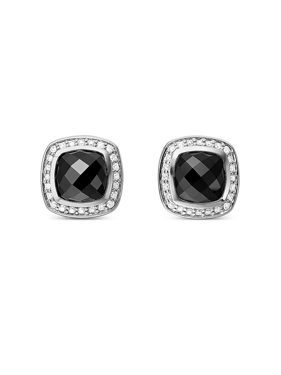 Women's Albion Earrings with Gemstone & Diamonds - Black Onyx