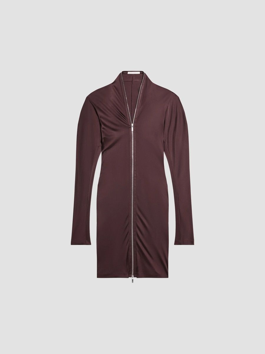 Helmut Lang Women's Infinity Zip-Up Midi-Dress - Espresso - Size Small