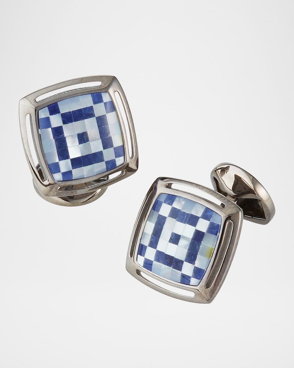 Men & apos;s Art Deco Mother-of-Pearl Sodalite Mosaic Cufflinks