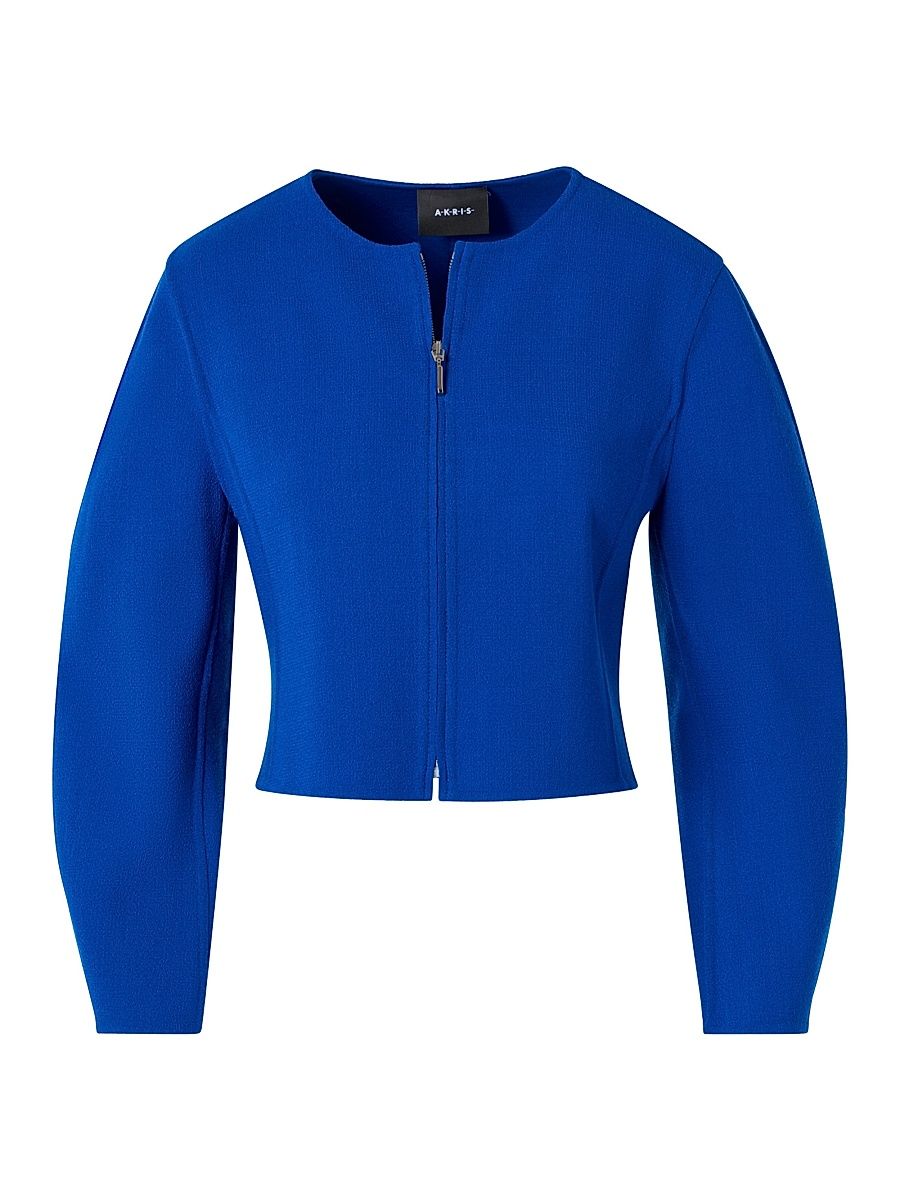 Women's Harriet Wool-Blend Crepe Jacket - Lapis Blue - Size 12