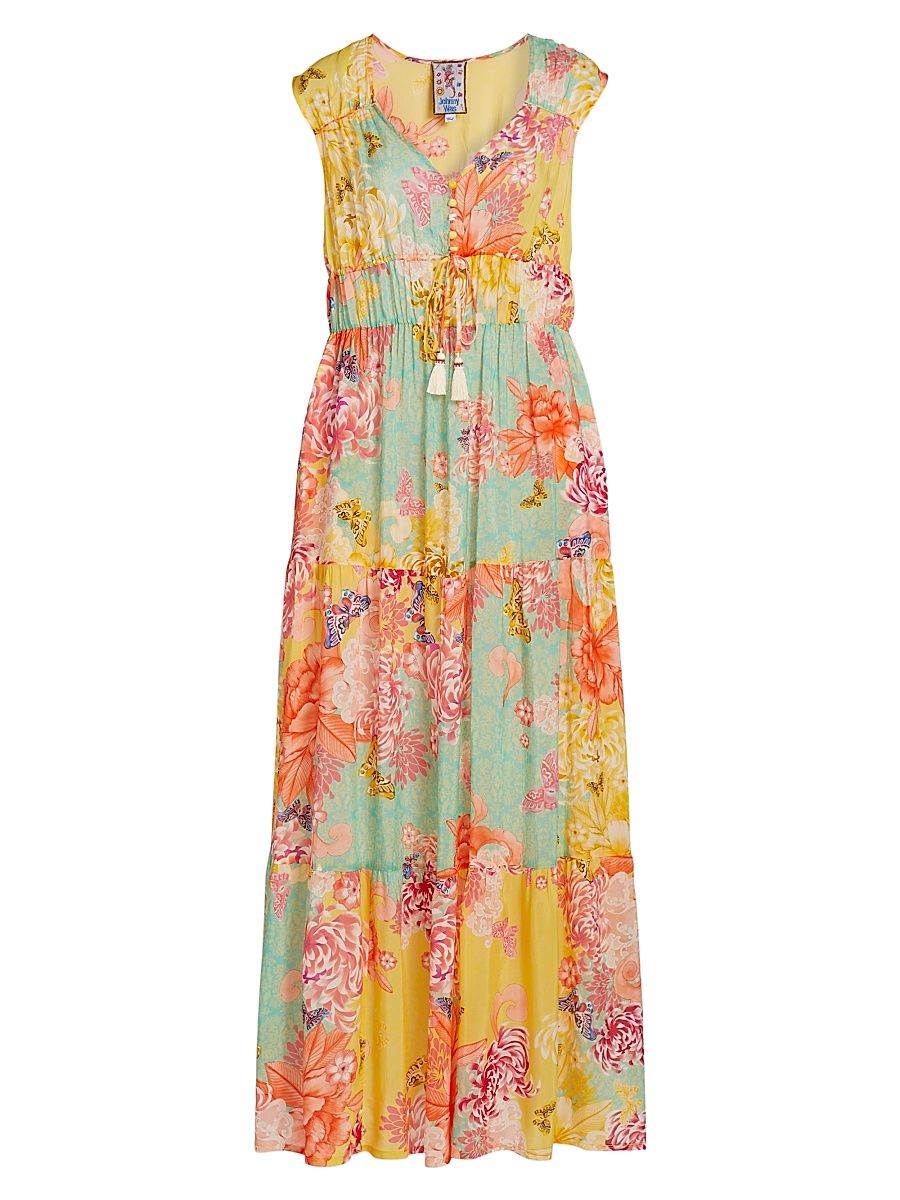 Women's Maje Floral Tiered Maxi Dress - Charlie - Size Large