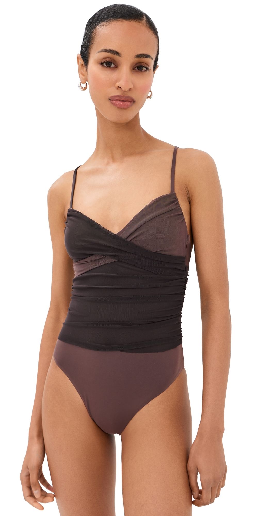 STAUD La Mer One Piece Espresso/Dark Chocolate XL