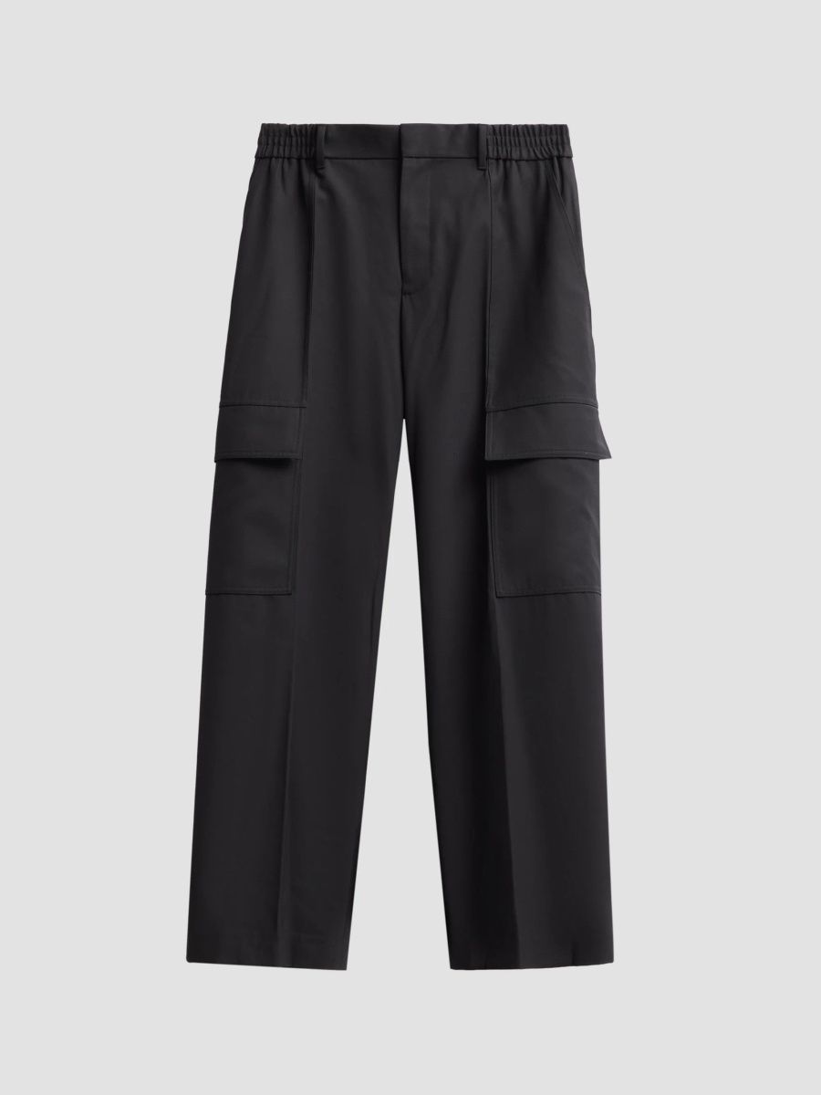 Helmut Lang Men's Wool Utility Trousers - Black - Size Small