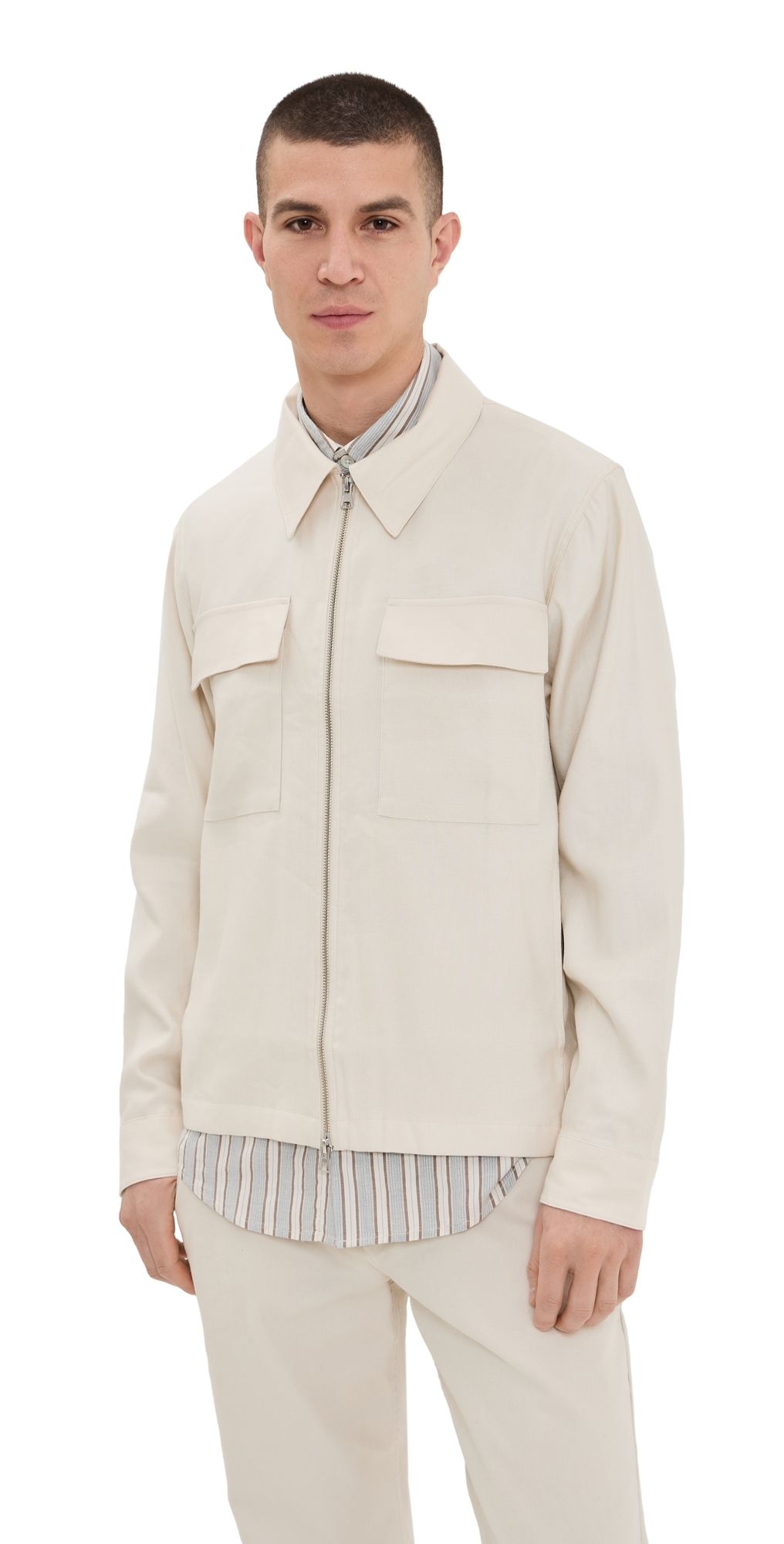 NN07 Alban Linen Zip Jacket Ivory L