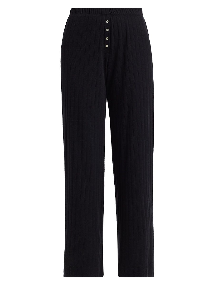 Women's Boxer Rib-Knit Pants - Black - Size XL