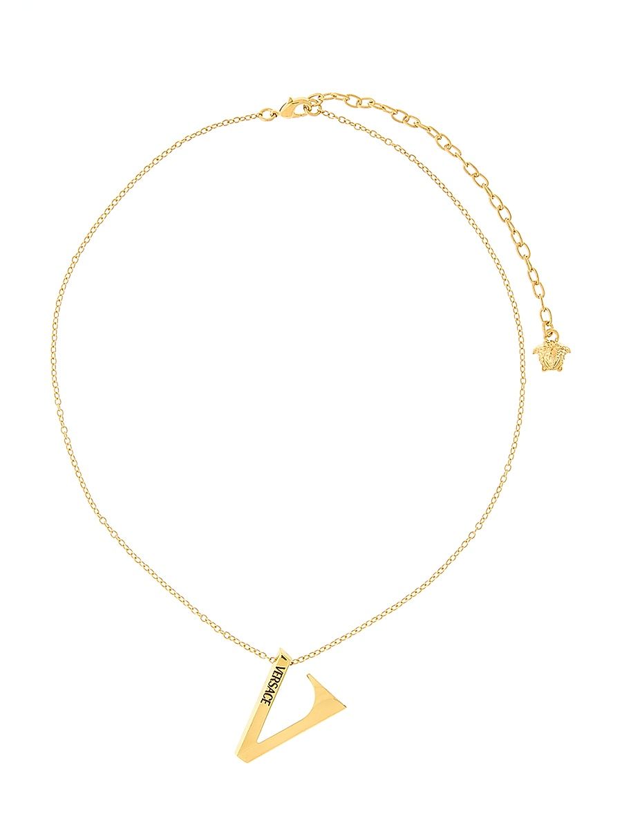 Women's V Goldtone Pendant Necklace - Versace Gold