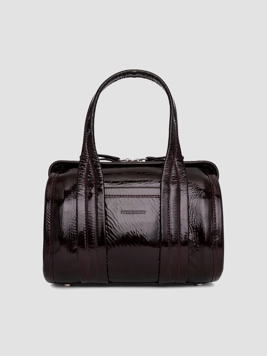 Pierre Hardy Women's Nano Cab Patent Leather Top Handle Bag - Burgundy