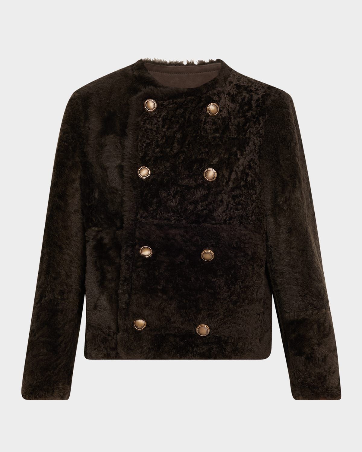 Reversible Sheep Shearling Double-Breasted Jacket