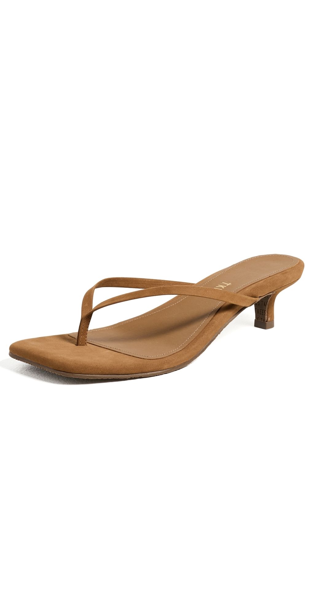TKEES Square Toe Julia Suede Sandals Camel Suede 6
