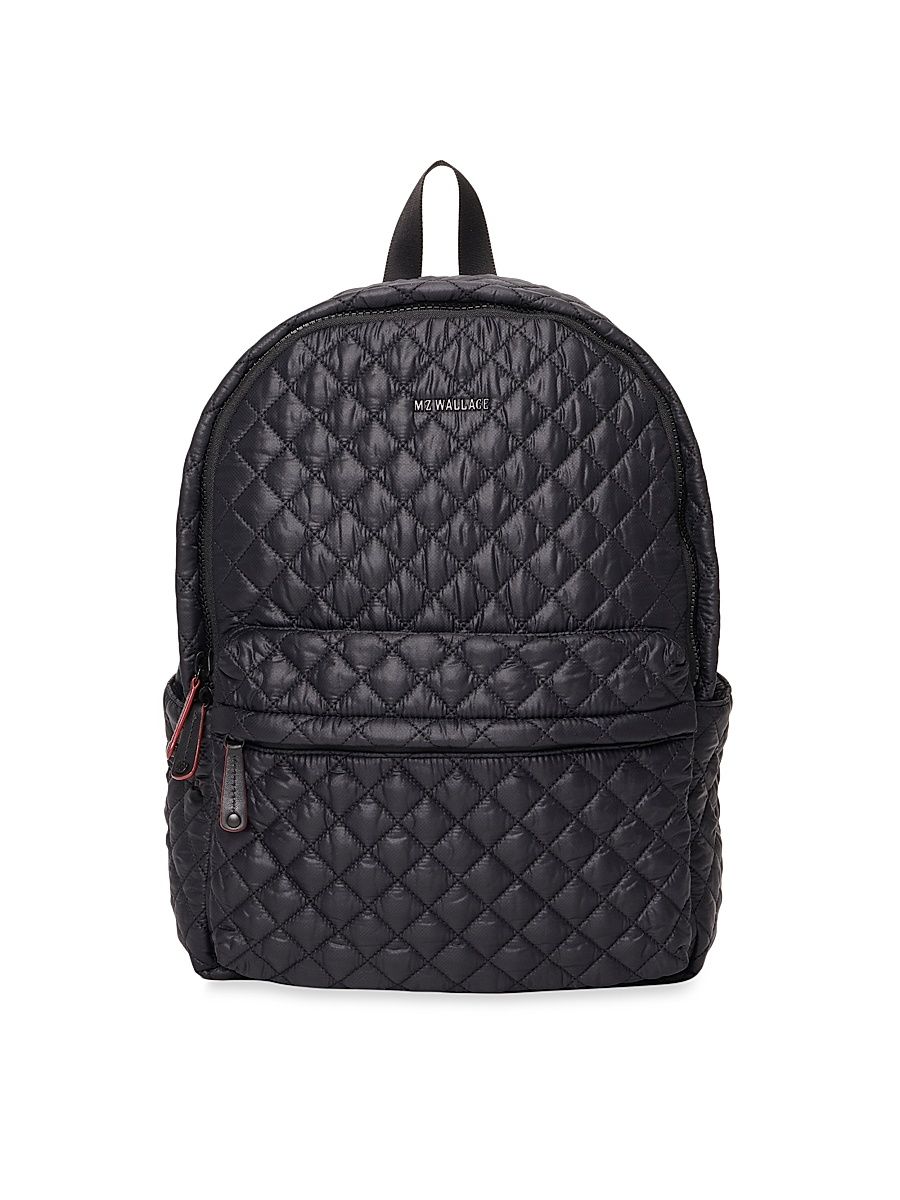 Women's Metro Quilted Nylon Backpack Deluxe - Black Oxford