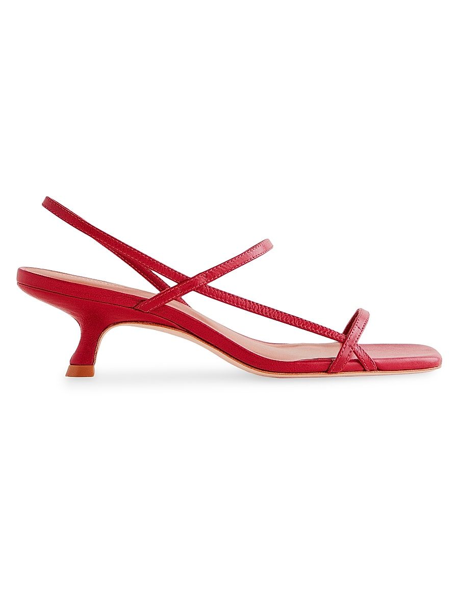 Women's Serenity Bare 50MM Leather Slingback Sandals - Scarlet - Size 11
