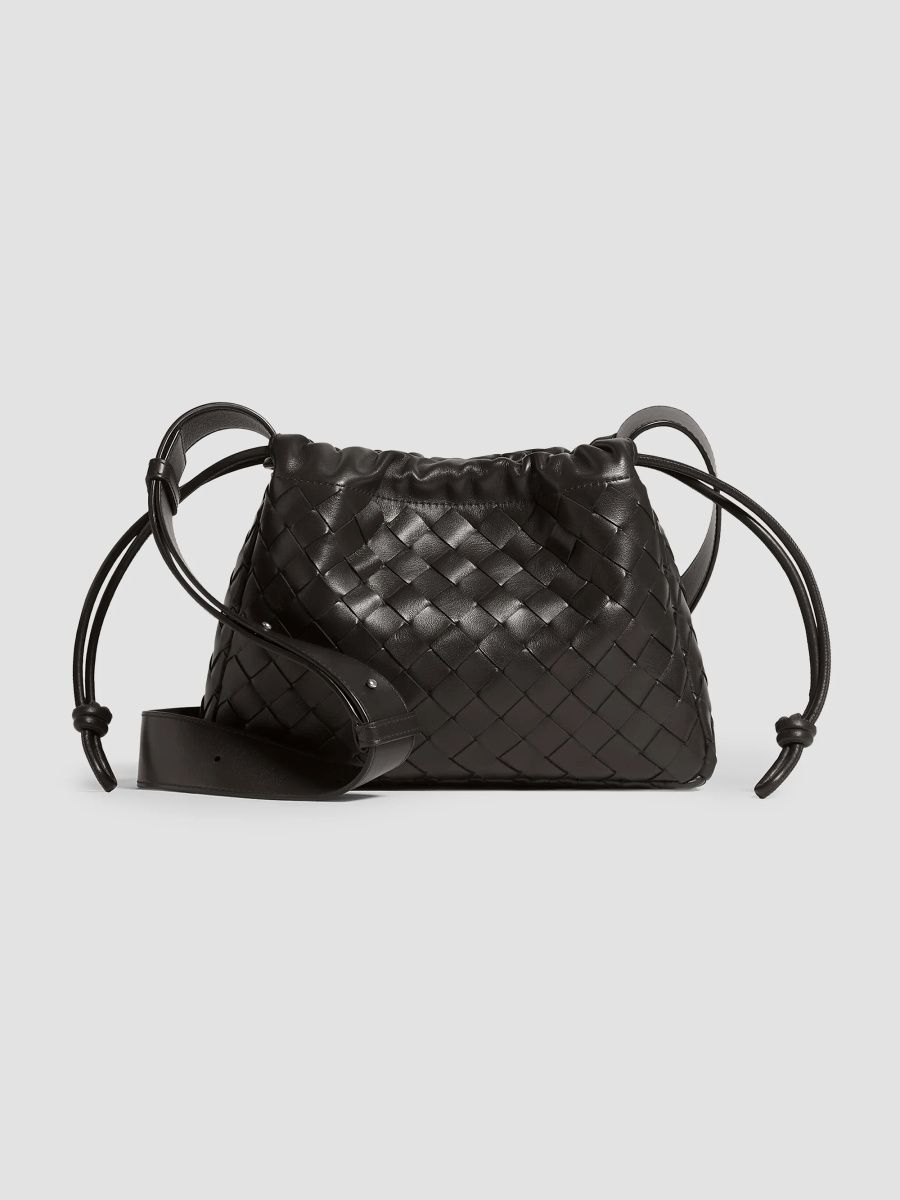 Bottega Veneta Men's Bike Avenue Intrecciato Leather Bag - Espresso Silver