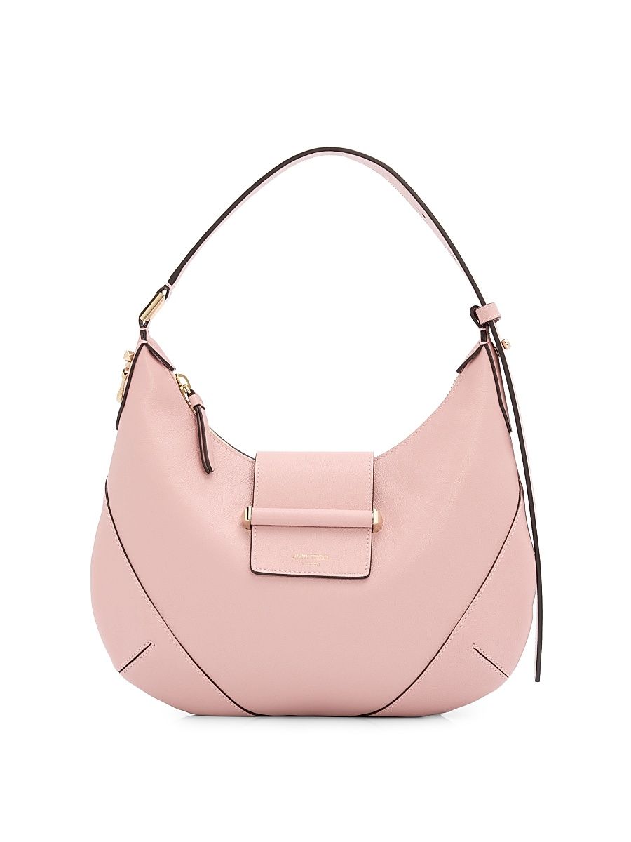 Women's Small Bar Leather Shoulder Bag - Rose Shiny Gold