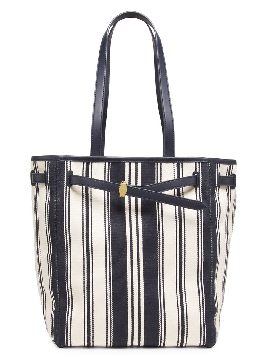 Women's Dash Striped Canvas Tote Bag - Navy Multi