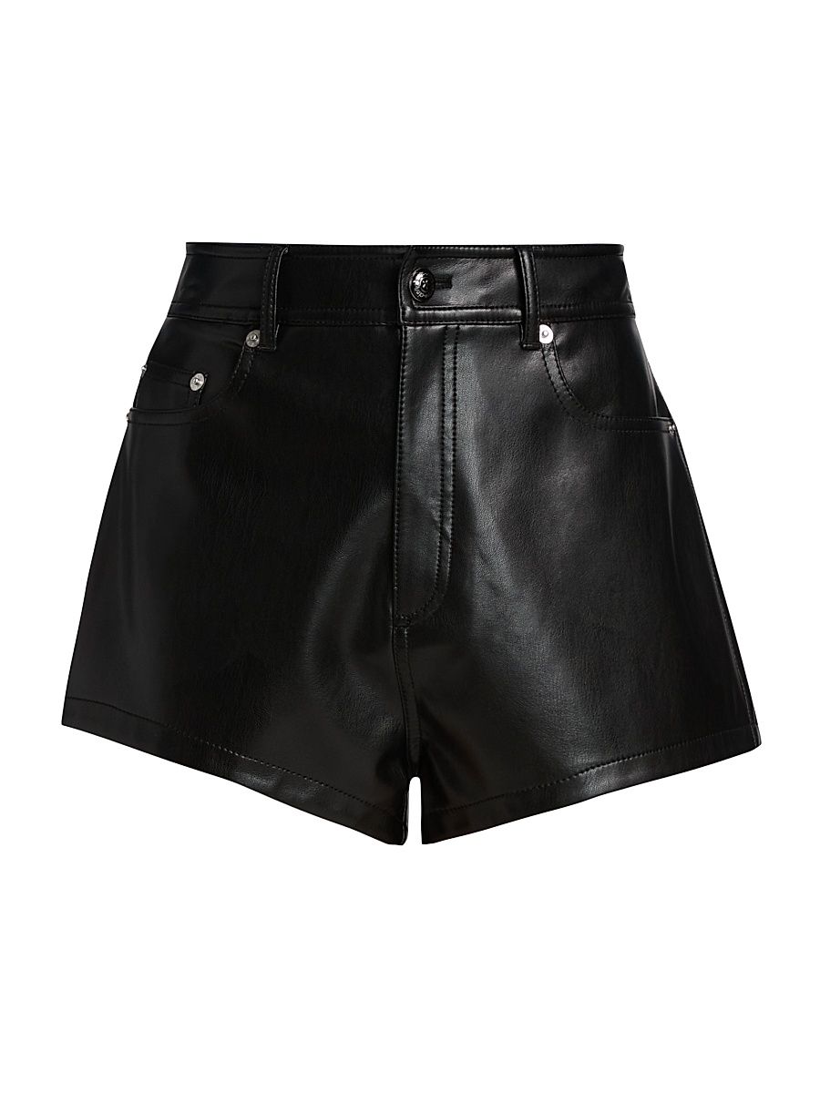 Women's Dani Faux Leather Shorts - Black - Size 00