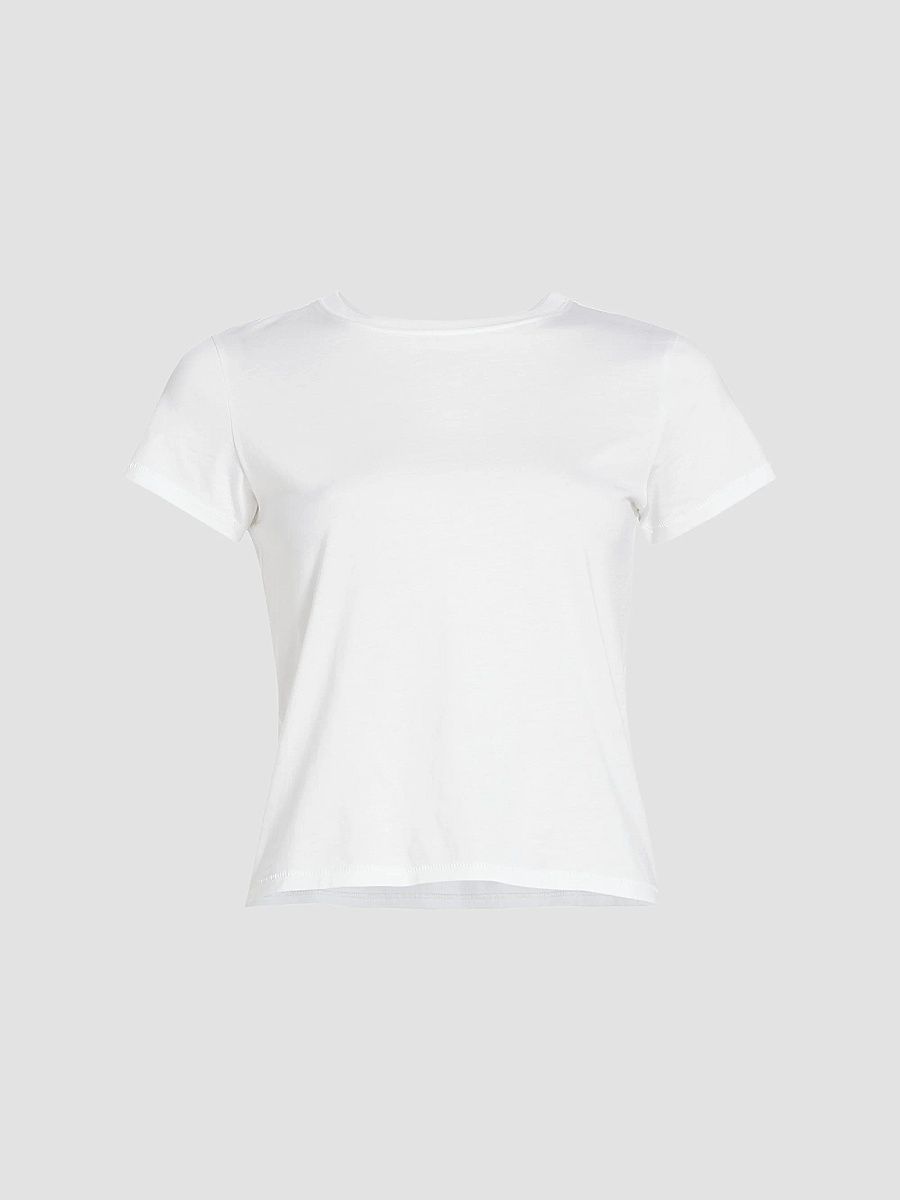 FRAME Women's Cotton Crop Baby T-Shirt - White - Size Large