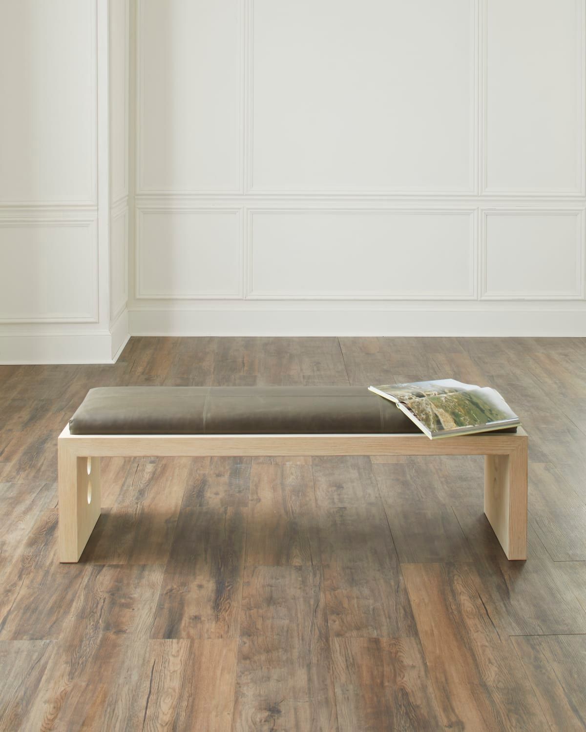 Raul Leather Bench - 60"