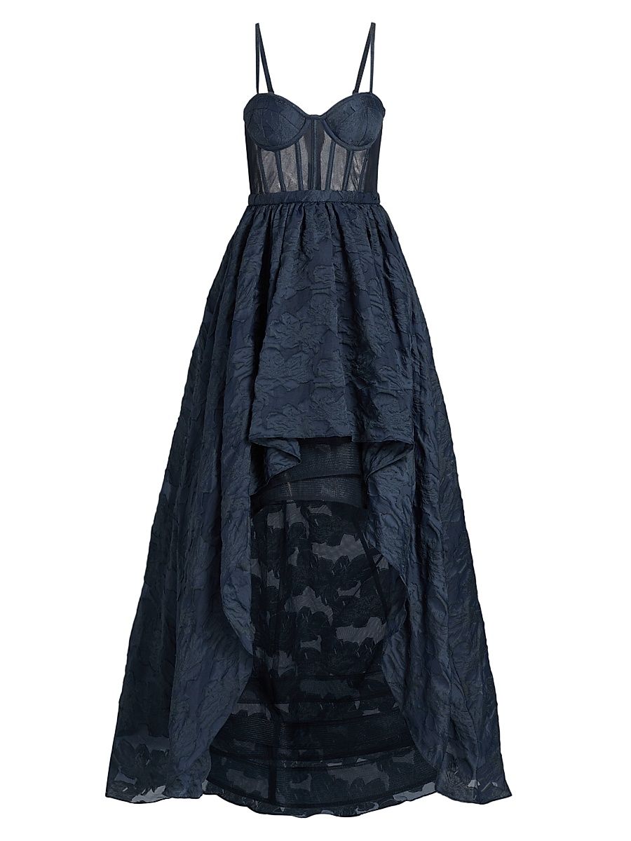 Women's Organza High-Low Gown - Navy - Size 6