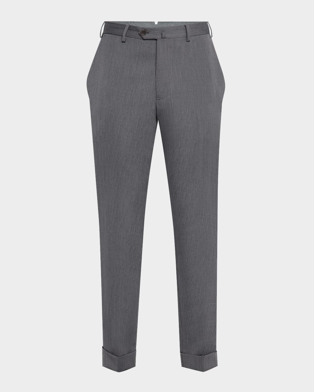 Men & apos;s Wool Tonal Stripe Trousers