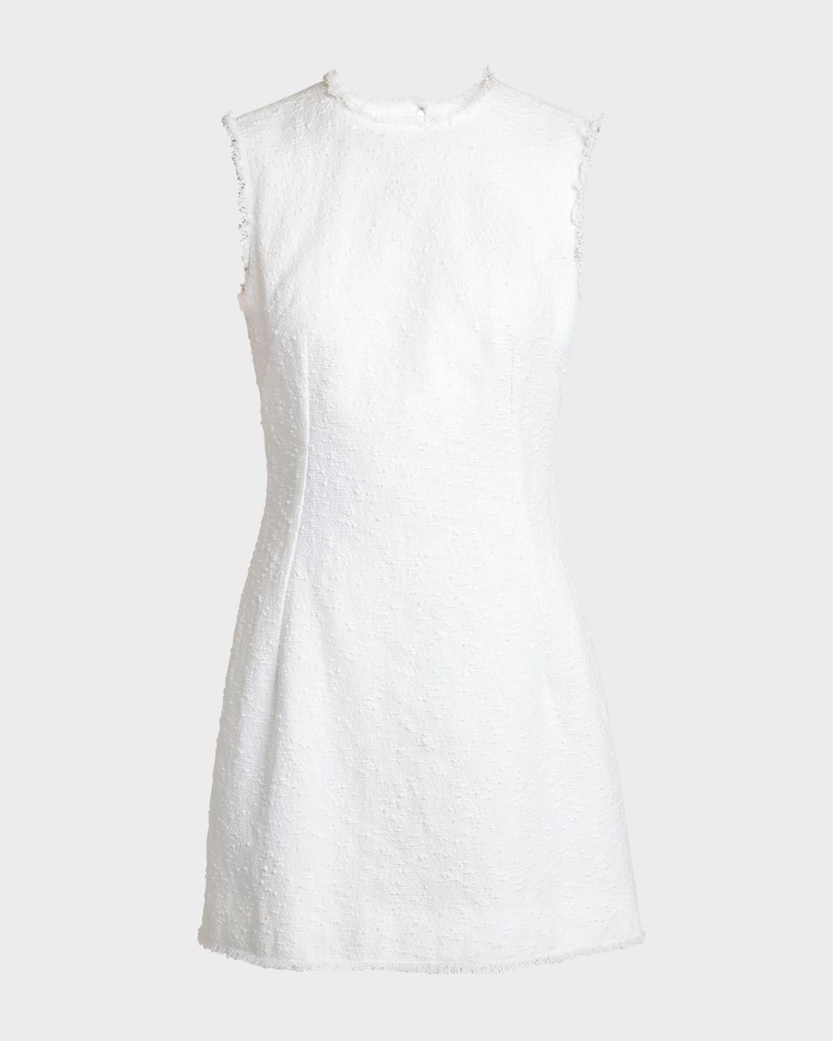 Rachel Linen Mini Dress with Frayed Trim