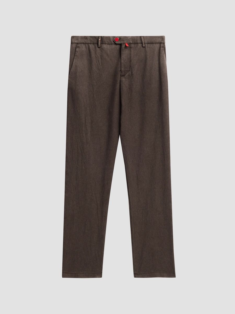 Kiton Men's Wool Tapered-Leg Trousers - Dark Brown - Size 34
