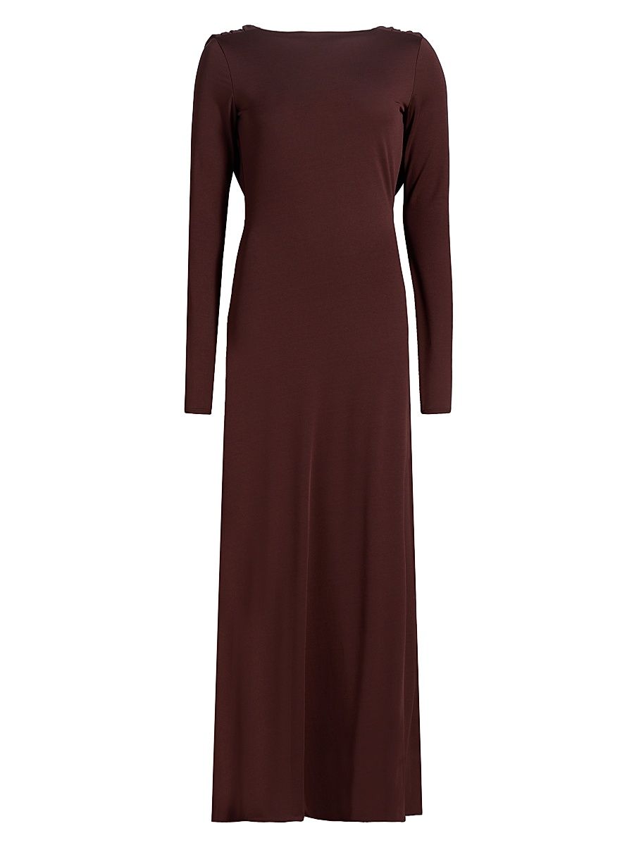 Women's Naomi Boatneck Maxi Dress - Brown - Size Large