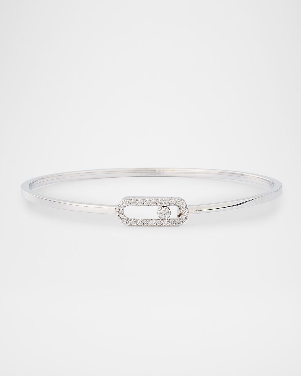 MOVE UNO 18K WHITE GOLD FLEX DIAMOND PAVE BRACELET