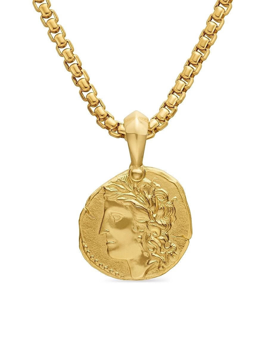 Men's Virgo Amulet in 18K Yellow Gold, 27mm - Gold