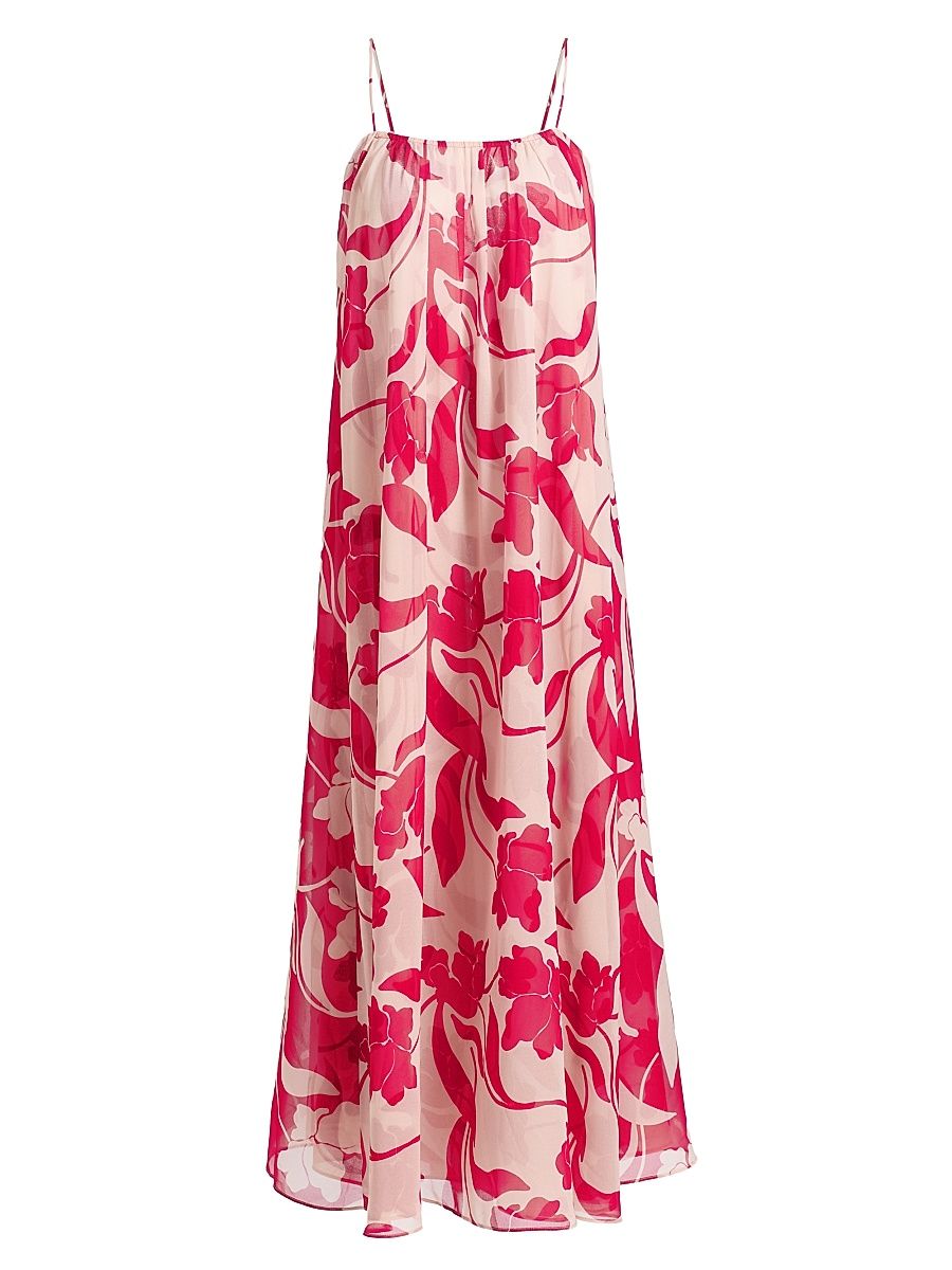 Women's Stella Floral Chiffon Maxi Dress - Cherry Flora Mix - Size Large