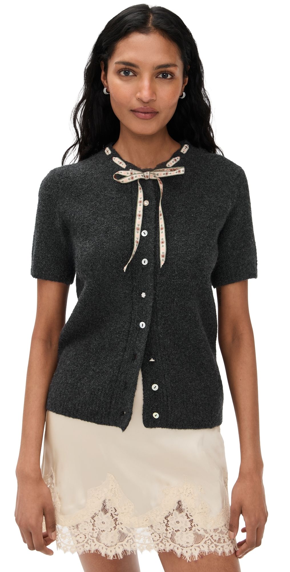 Lingua Franca Amalie Cardigan Charcoal XS