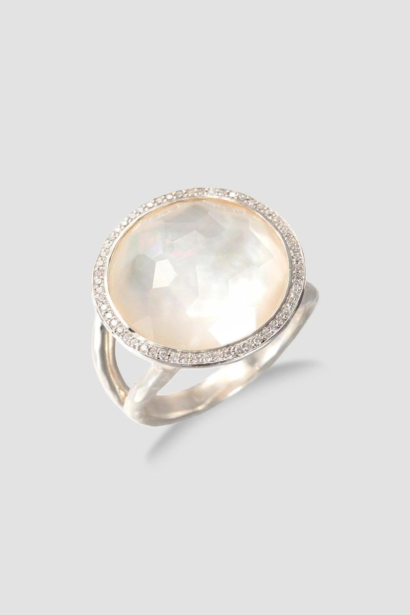 Ippolita Women's Lollipop Medium Sterling Silver, Mother-Of-Pearl & Diamond Ring - Silver - Size 7