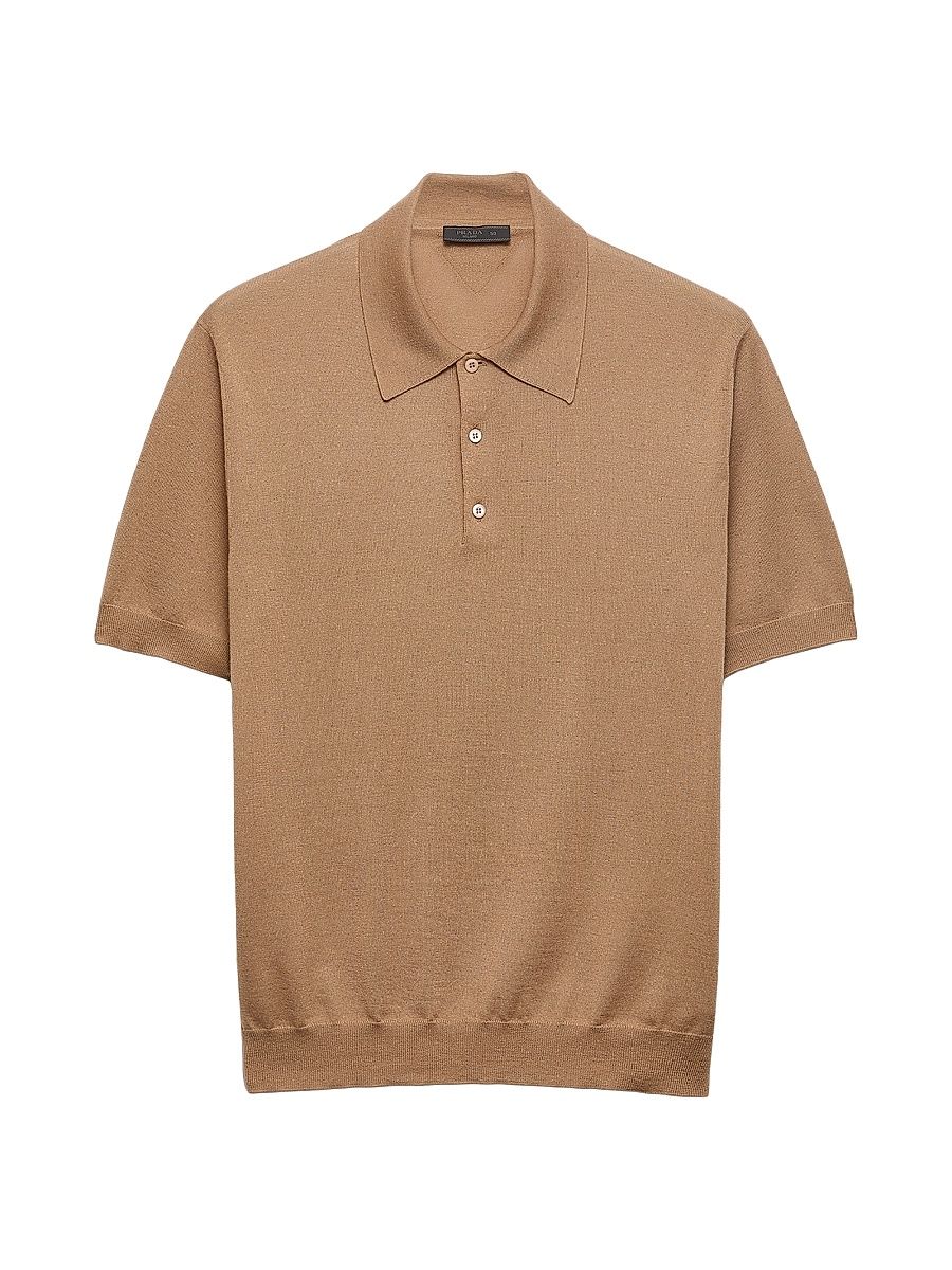 Men's Cashmere And Silk Polo Shirt - Brown - Size 42