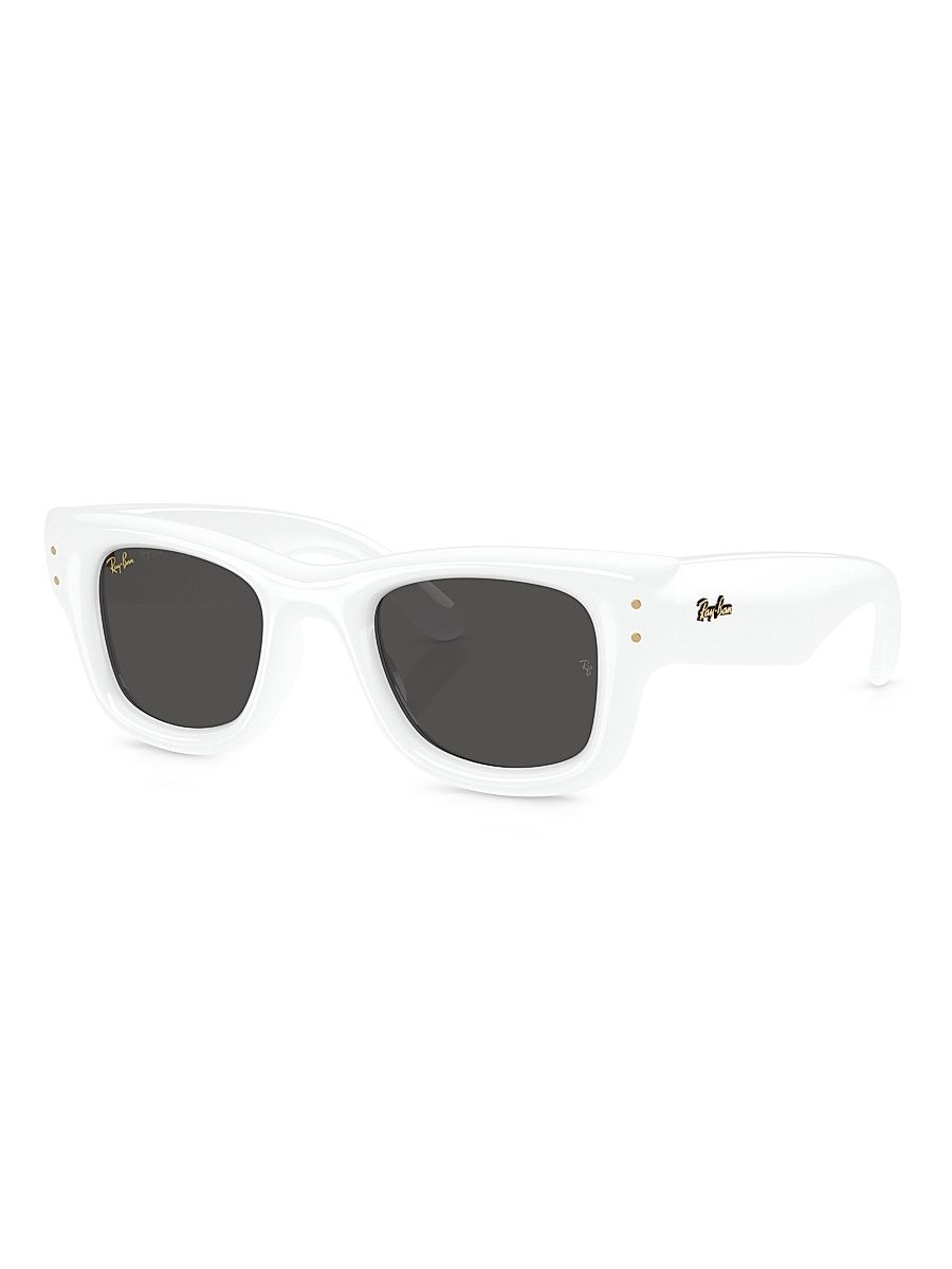 Men's A$AP Rocky 0Rb4940 47MM Wayfarer Puffer Square Sunglasses - White Black