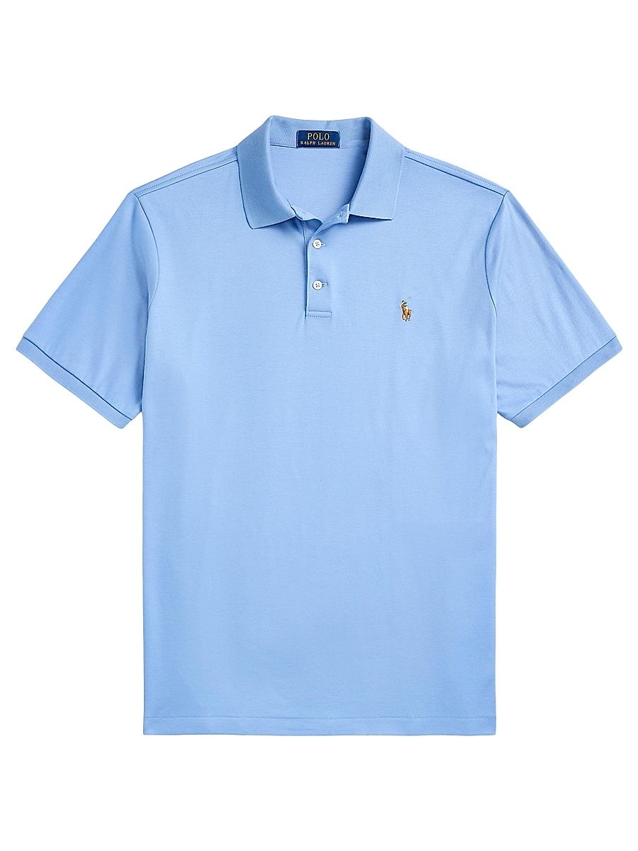 Men's Pony Pima Cotton Polo Shirt - Sky Blue - Size XXL