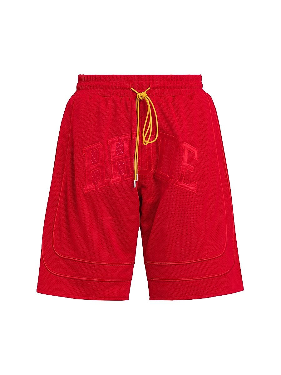 Men's Baggy Mesh Collegiate Logo Shorts - Red - Size Medium