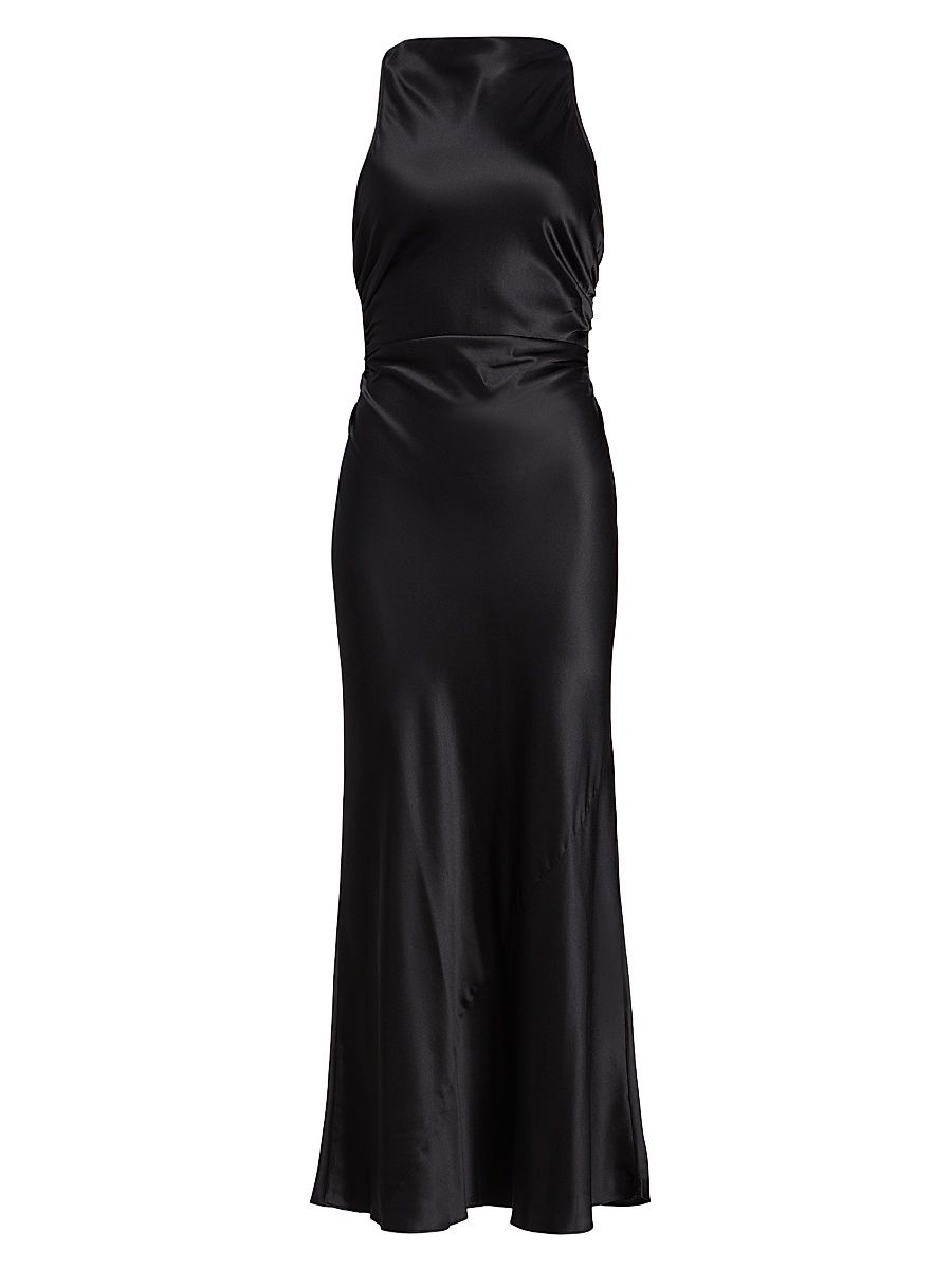 Women's Casette Silk Maxi Dress - Black - Size 12