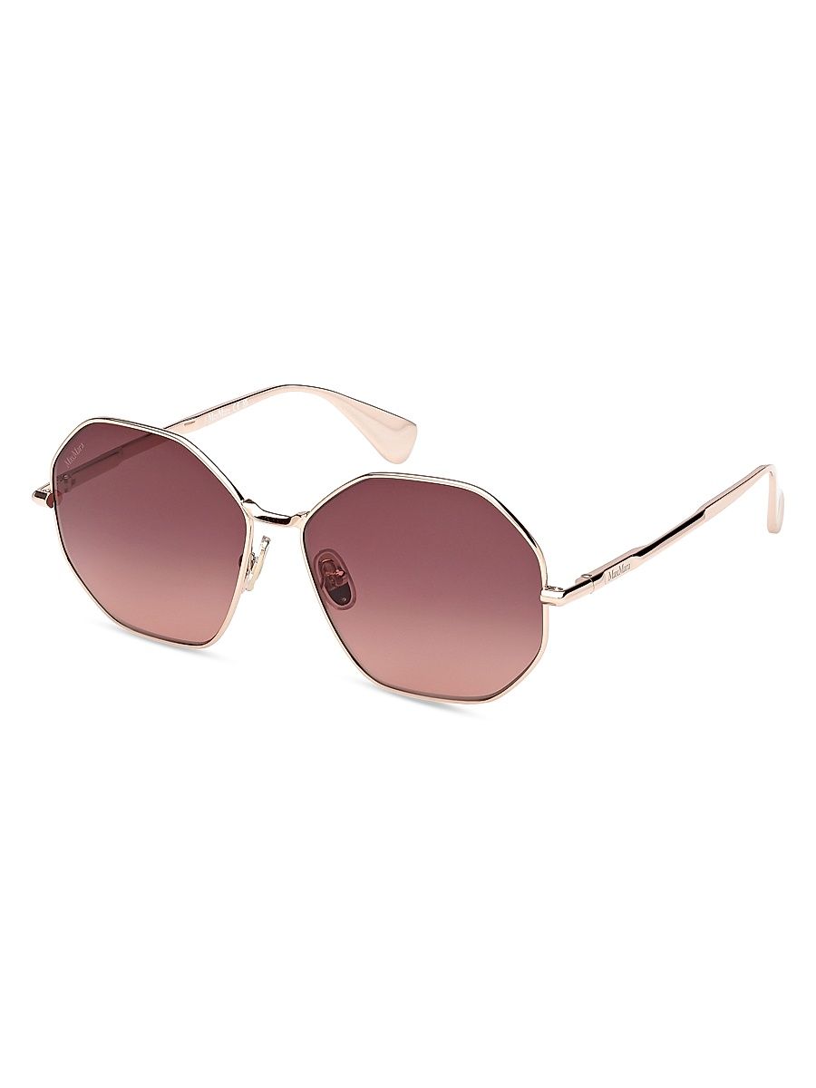 Women's Miller 57MM Geometric Sunglasses - Rose Gold Brown