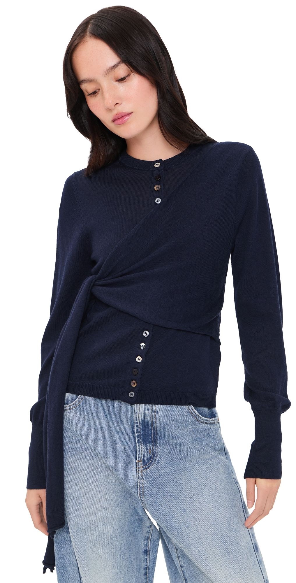Damson Madder Venna Wrap Cardigan Navy 16