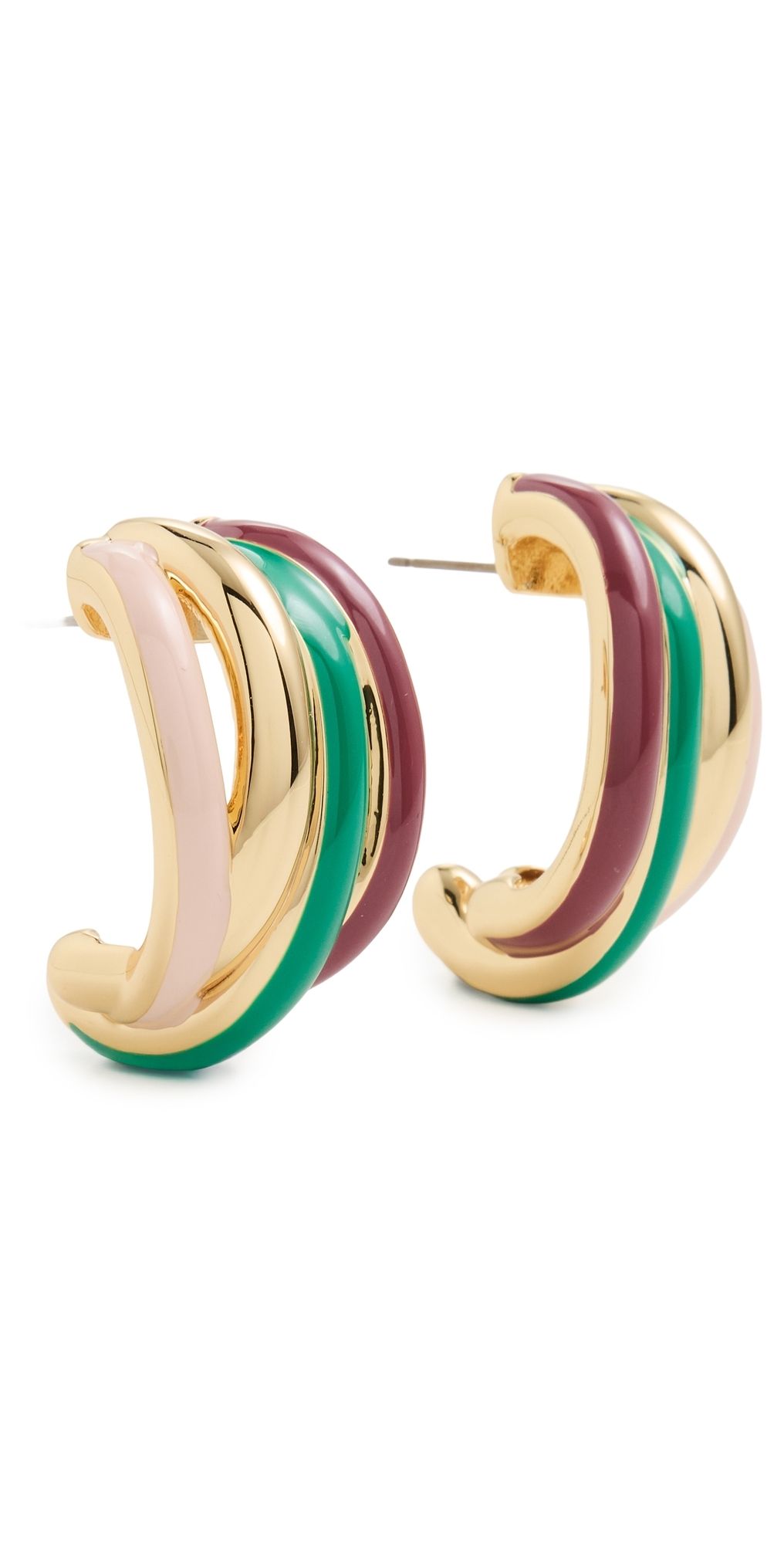 Lele Sadoughi Stacking Hoop Earrings Jade Multi One Size