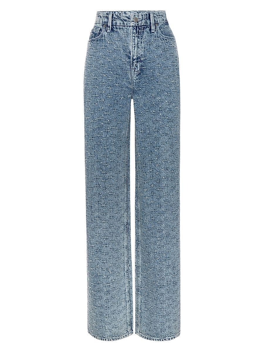 Women's Good Skate Wide Crystal Jeans - Indigo - Size 8