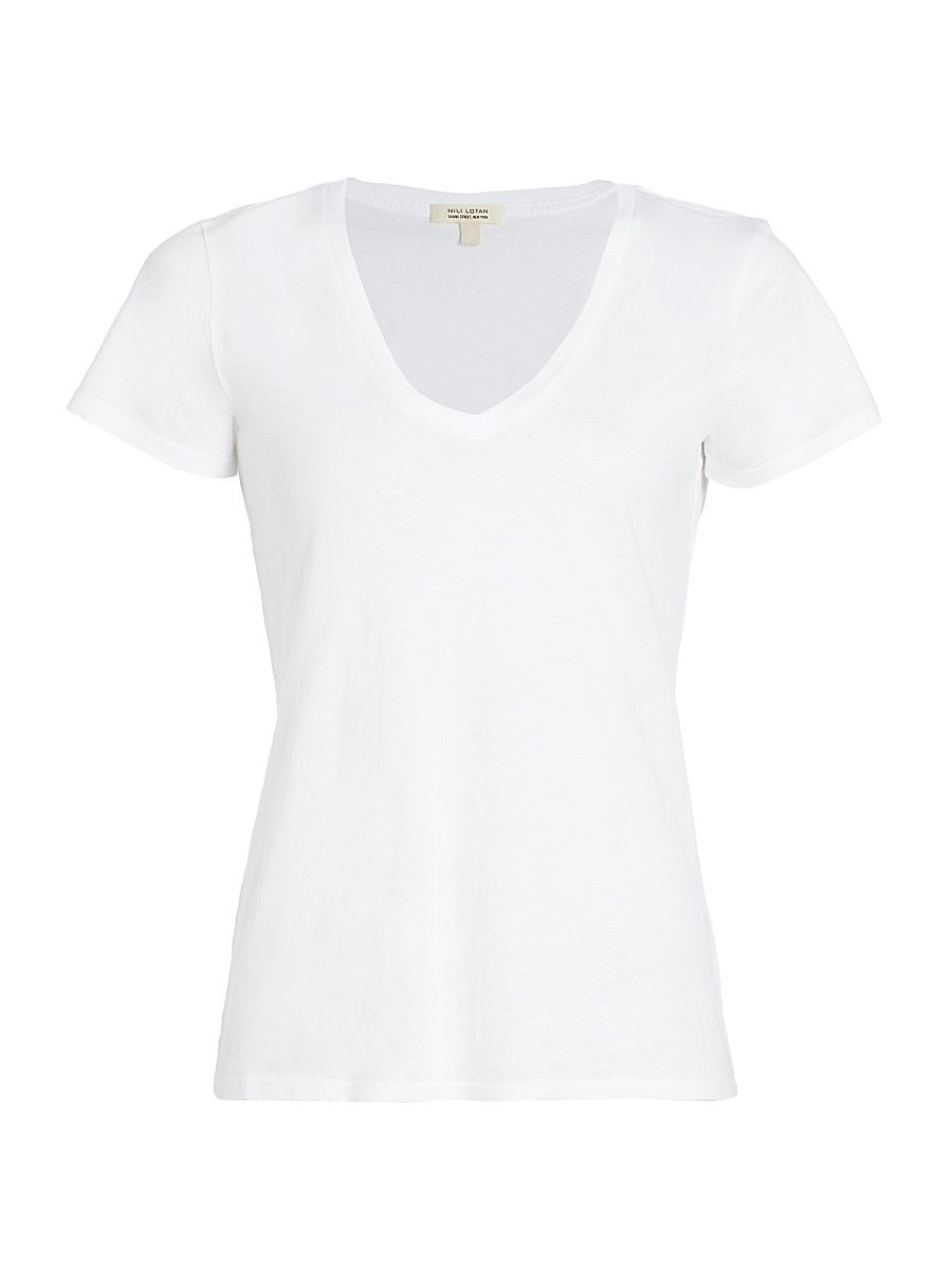 Women's Carol V-Neck T-Shirt - White - Size XL
